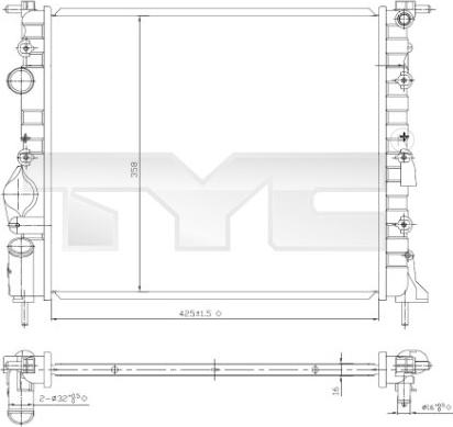 TYC 728-0052 - Radiator, mühərrikin soyudulması furqanavto.az