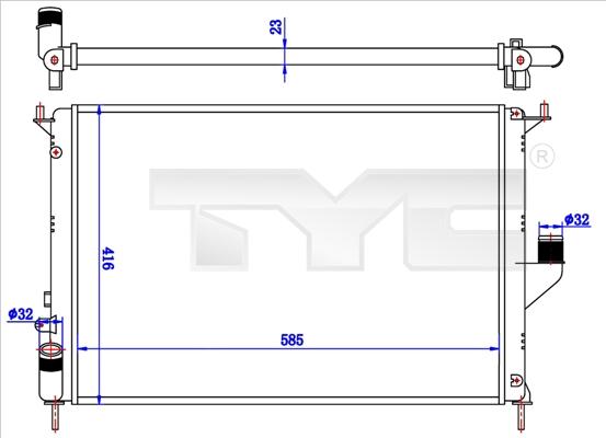 TYC 728-0057 - Radiator, mühərrikin soyudulması furqanavto.az