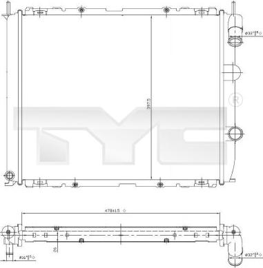 TYC 728-0014 - Radiator, mühərrikin soyudulması furqanavto.az