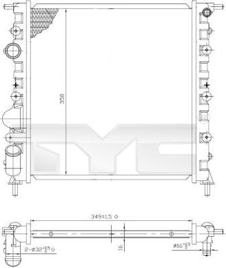 TYC 728-0013 - Radiator, mühərrikin soyudulması furqanavto.az