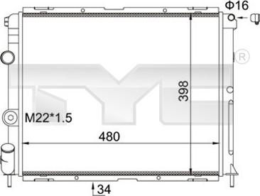 TYC 728-0012-R - Radiator, mühərrikin soyudulması furqanavto.az