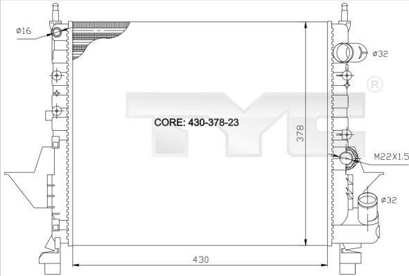 TYC 728-0035 - Radiator, mühərrikin soyudulması furqanavto.az