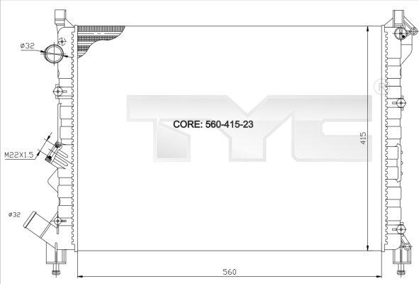 TYC 728-0036 - Radiator, mühərrikin soyudulması furqanavto.az