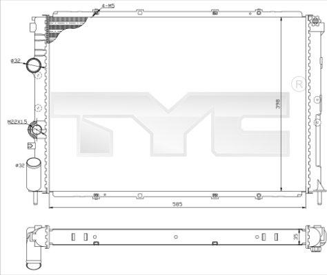 TYC 728-0025-R - Radiator, mühərrikin soyudulması furqanavto.az