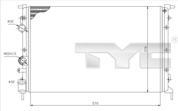 TYC 728-0027 - Radiator, mühərrikin soyudulması furqanavto.az
