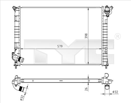 TYC 722-0002 - Radiator, mühərrikin soyudulması furqanavto.az