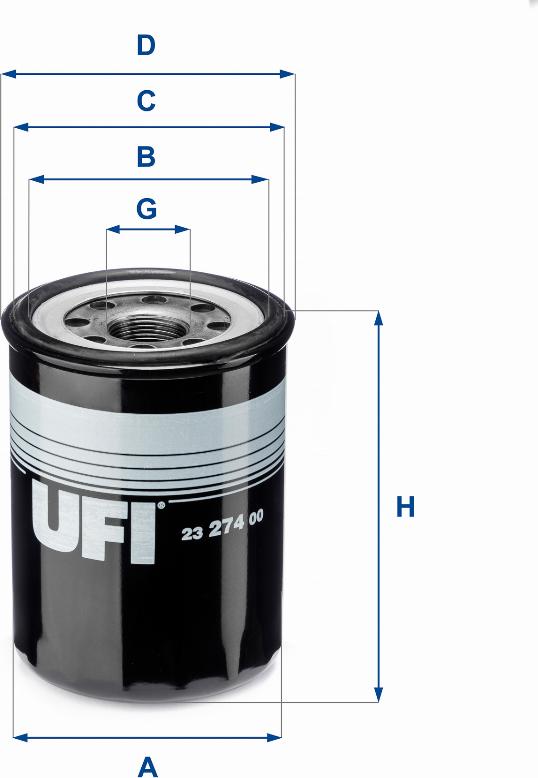 UFI 23.274.00 - Yağ filtri furqanavto.az