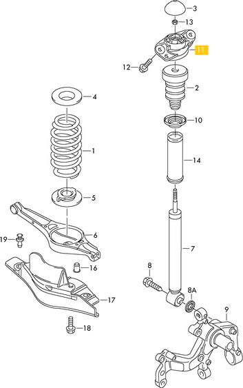 VAG 3C0 513 353D - Üst Strut Montajı furqanavto.az