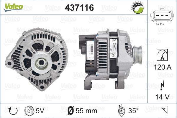 Valeo 437116 - Alternator furqanavto.az