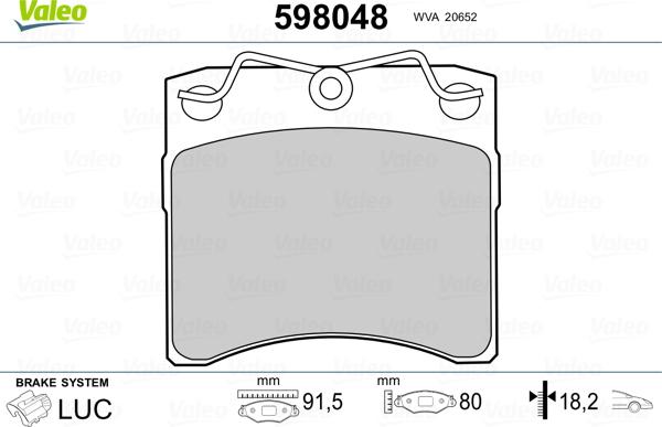 Valeo 598048 - Əyləc altlığı dəsti, əyləc diski furqanavto.az