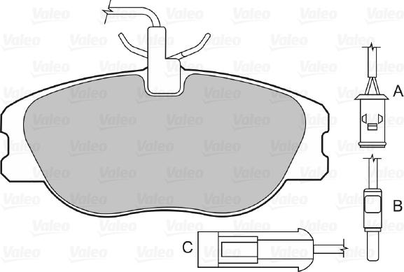 Valeo 598006 - Əyləc altlığı dəsti, əyləc diski furqanavto.az