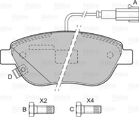 Valeo 598839 - Əyləc altlığı dəsti, əyləc diski furqanavto.az