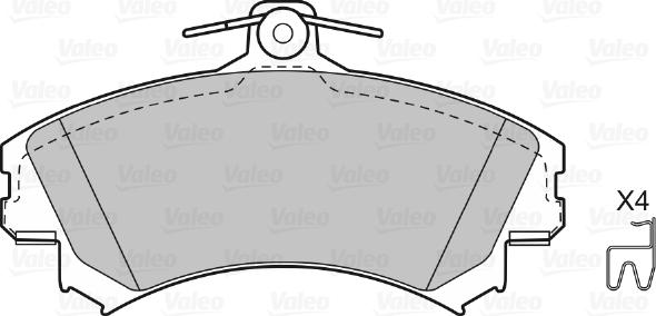 Valeo 598318 - Əyləc altlığı dəsti, əyləc diski furqanavto.az