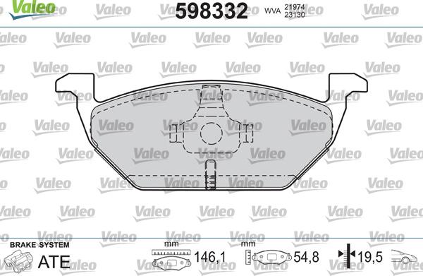 Valeo 598332 - Əyləc altlığı dəsti, əyləc diski furqanavto.az