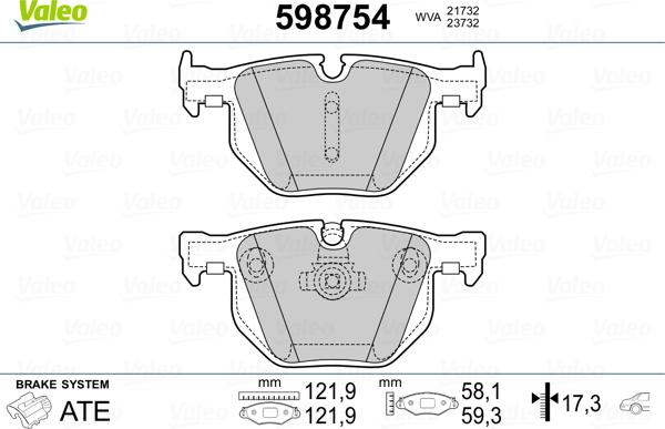 Valeo 598754 - Əyləc altlığı dəsti, əyləc diski furqanavto.az