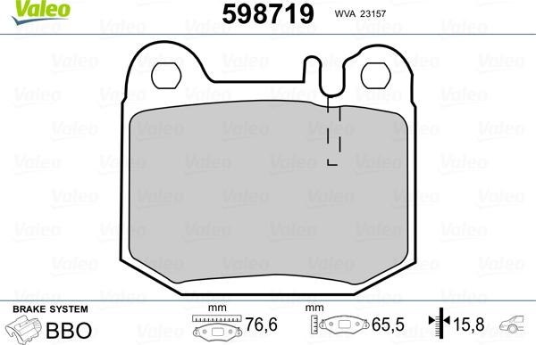 Valeo 598719 - Əyləc altlığı dəsti, əyləc diski furqanavto.az