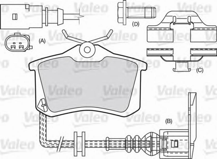 Valeo 551685 - Əyləc altlığı dəsti, əyləc diski furqanavto.az