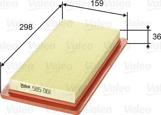 Valeo 585061 - Hava filtri furqanavto.az