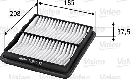 Valeo 585197 - Hava filtri furqanavto.az