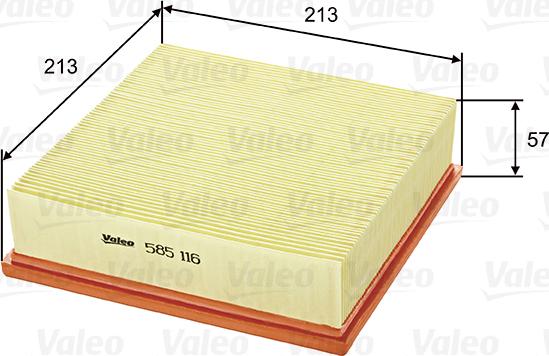 Valeo 585116 - Hava filtri furqanavto.az
