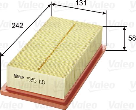 Valeo 585118 - Hava filtri furqanavto.az