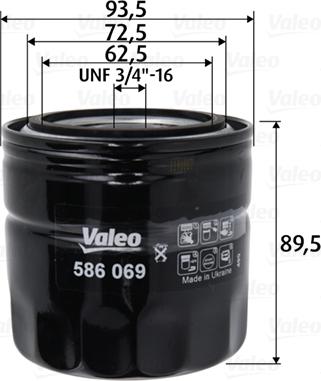 Valeo 586069 - Yağ filtri furqanavto.az