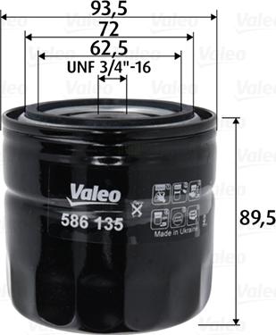 Valeo 586135 - Yağ filtri furqanavto.az