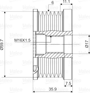 Valeo 588046 - Kasnak, alternator, sərbəst dönərli mufta www.furqanavto.az