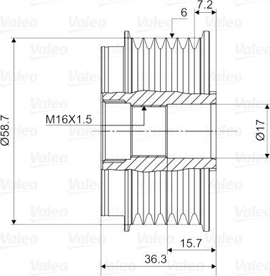 Valeo 588042 - Kasnak, alternator, sərbəst dönərli mufta furqanavto.az