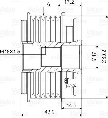 Valeo 588117 - Kasnak, alternator, sərbəst dönərli mufta furqanavto.az