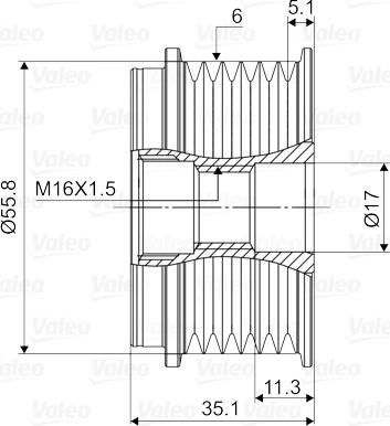 Valeo 588128 - Kasnak, alternator, sərbəst dönərli mufta furqanavto.az