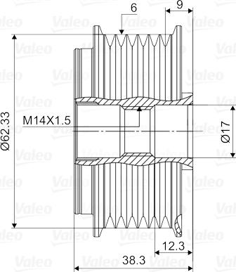 Valeo 588127 - Kasnak, alternator, sərbəst dönərli mufta furqanavto.az