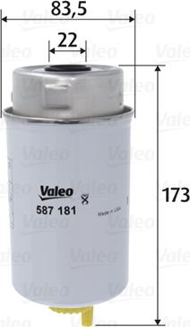Valeo 587181 - Yanacaq filtri furqanavto.az