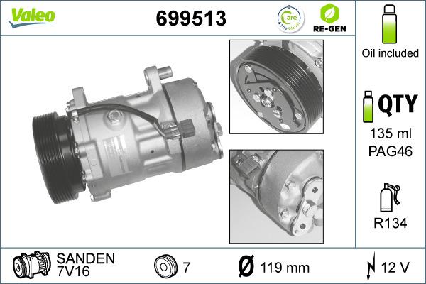 Valeo 699513 - Kompressor, kondisioner furqanavto.az