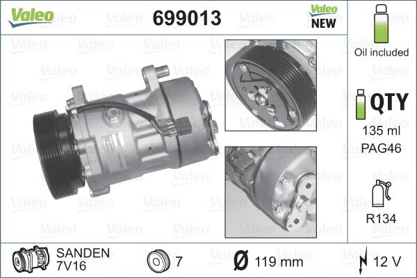 Valeo 699013 - Kompressor, kondisioner furqanavto.az