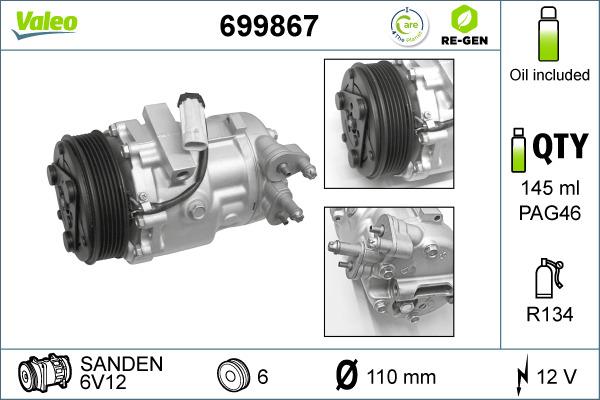 Valeo 699867 - Kompressor, kondisioner furqanavto.az