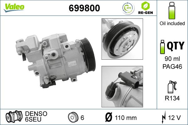Valeo 699800 - Kompressor, kondisioner furqanavto.az