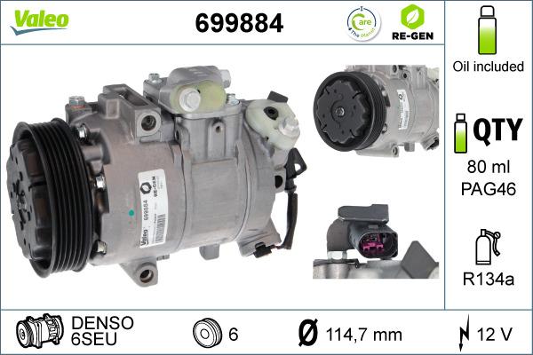 Valeo 699884 - Kompressor, kondisioner furqanavto.az