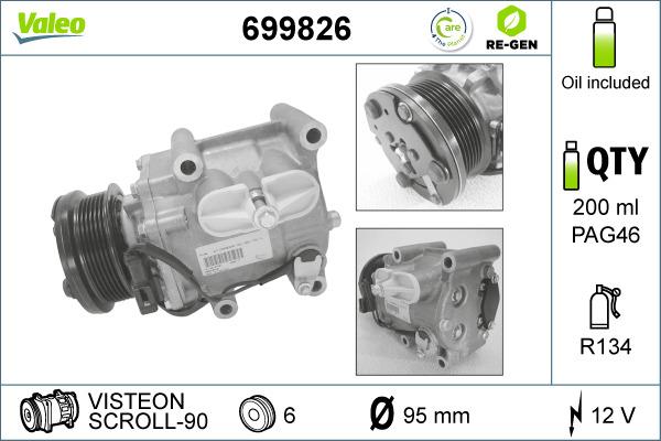 Valeo 699826 - Kompressor, kondisioner furqanavto.az