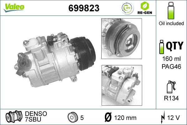 Valeo 699823 - Kompressor, kondisioner furqanavto.az