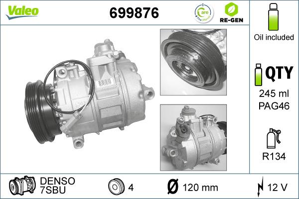 Valeo 699876 - Kompressor, kondisioner furqanavto.az