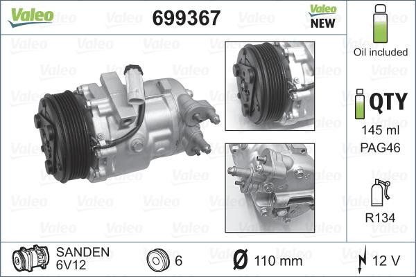 Valeo 699367 - Kompressor, kondisioner furqanavto.az