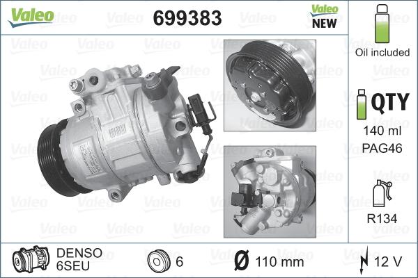 Valeo 699383 - Kompressor, kondisioner furqanavto.az