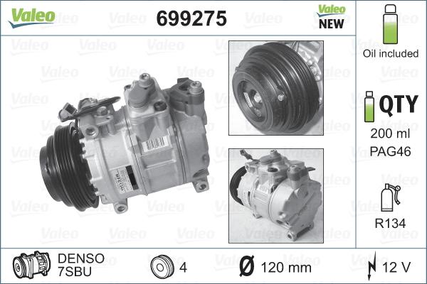 Valeo 699275 - Kompressor, kondisioner furqanavto.az