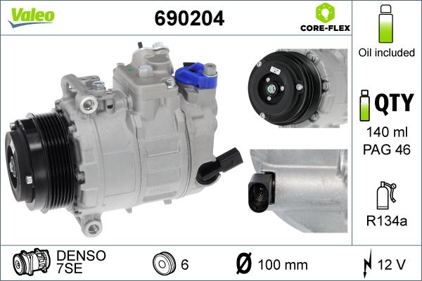 Valeo 690204 - Kompressor, kondisioner furqanavto.az