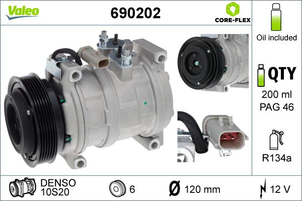 Valeo 690202 - Kompressor, kondisioner furqanavto.az