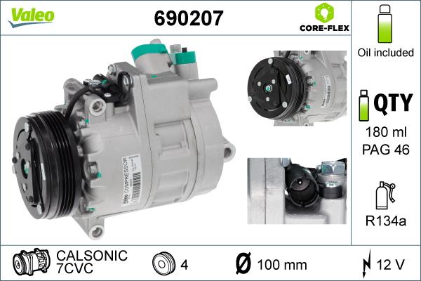 Valeo 690207 - Kompressor, kondisioner furqanavto.az