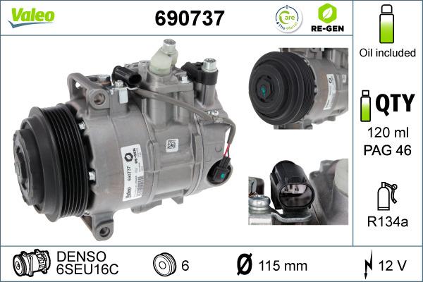 Valeo 690737 - Kompressor, kondisioner furqanavto.az