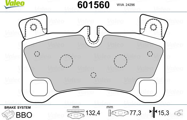 Valeo 601560 - Əyləc altlığı dəsti, əyləc diski furqanavto.az