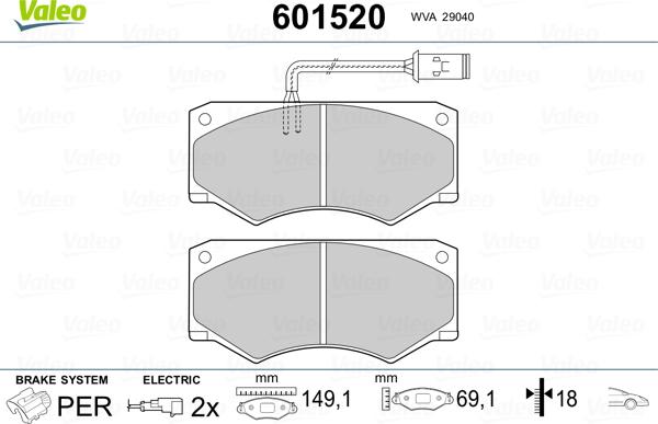 Valeo 601520 - Əyləc altlığı dəsti, əyləc diski furqanavto.az